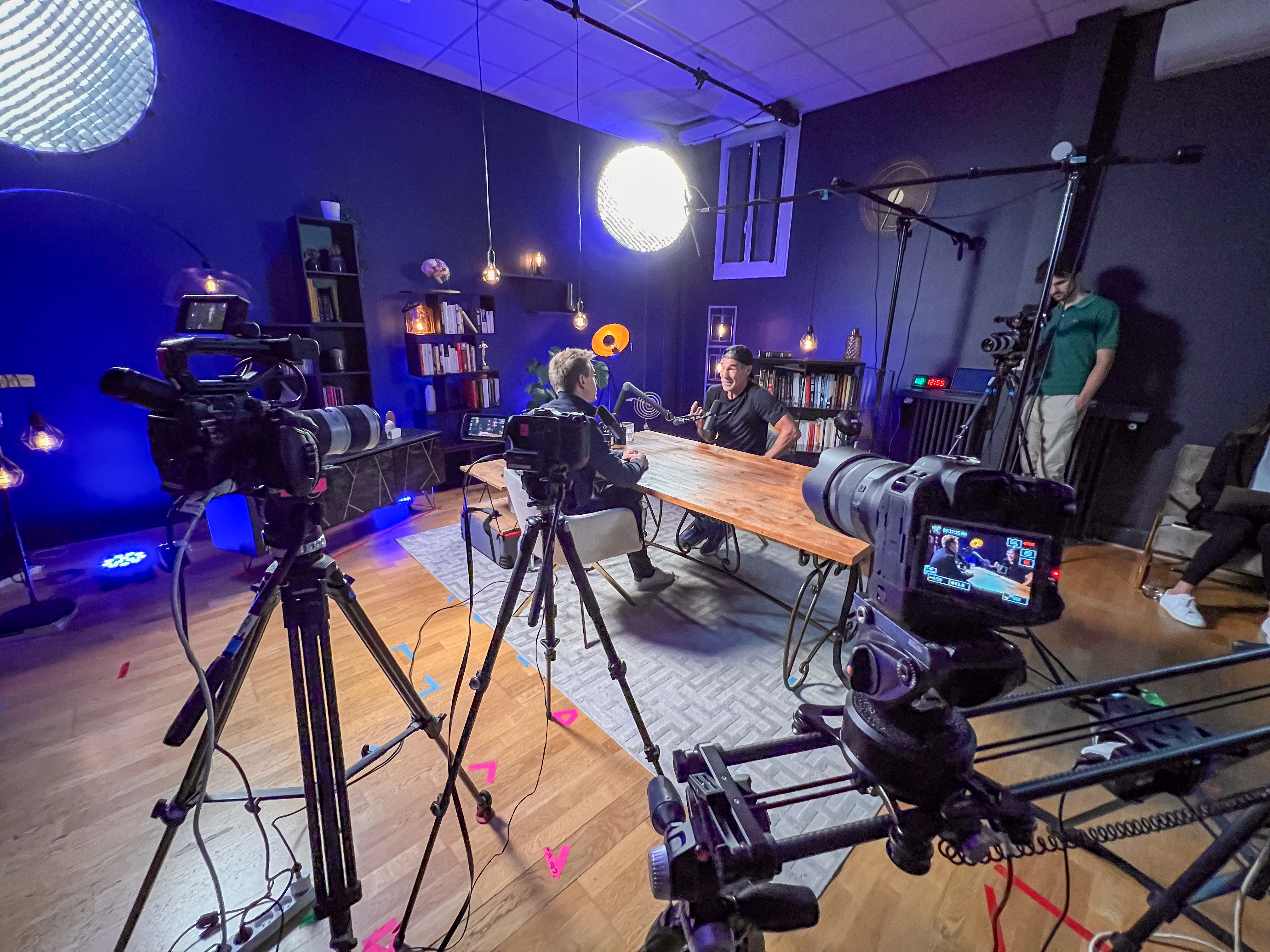 Plateau podcast multicam avec slider